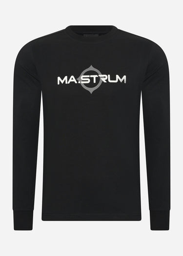 MA.Strum Longsleeve Tees LS logo print tee - jet black