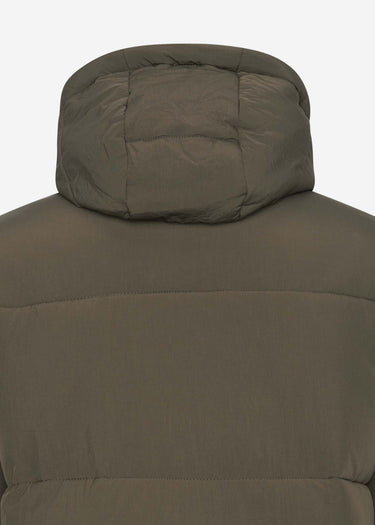 Lyle & Scott Jassen Heavyweight longline puffer jacket - olive