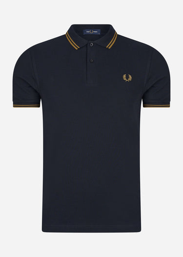 Fred Perry Polo's Twin tipped fred perry shirt - navy dark caramel
