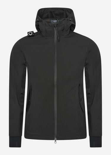 MA.Strum Jassen Softshell hooded full zip - jet black