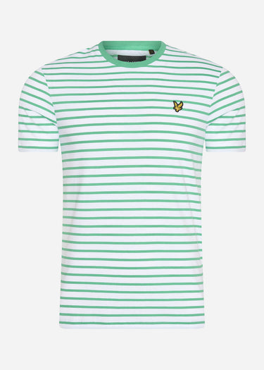Lyle & Scott T-shirts Breton stripe t-shirt - green glaze white