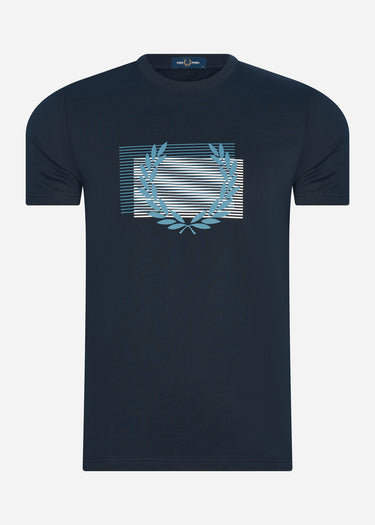 Fred Perry T-shirts Glitched graphic t-shirt - navy