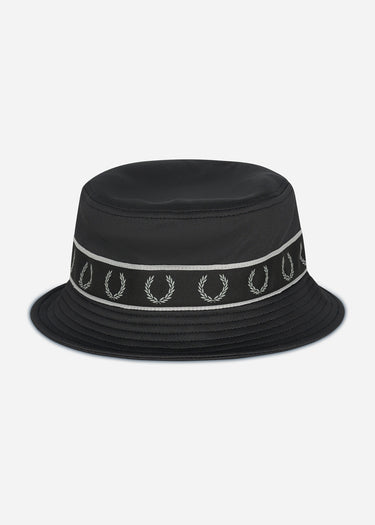 Fred Perry Bucket Hats Contrast tape tricot bucket hat - black