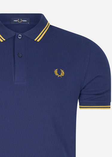 Fred Perry Polo's Twin tipped fred perry shirt - french navy golden hour
