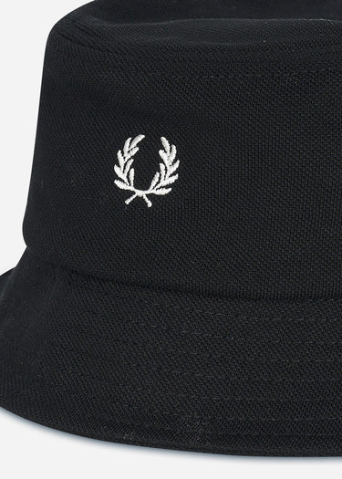 Fred Perry Bucket Hats Pique bucket hat - black