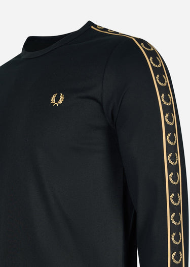 Fred Perry Longsleeve Tees Long sleeve laured taped tee - black gold