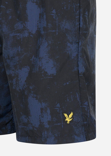 Lyle & Scott Zwembroeken Erosion print swim short - navy