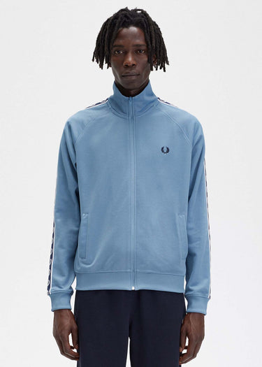 Fred Perry Vesten Contrast tape track jacket - ash blue navy