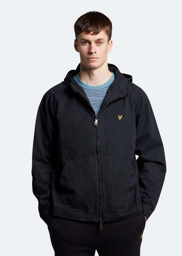 Lyle & Scott Jassen Garment dyed zip through jacket - dark navy
