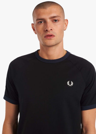 Fred Perry T-shirts Panelled taped t-shirt - black