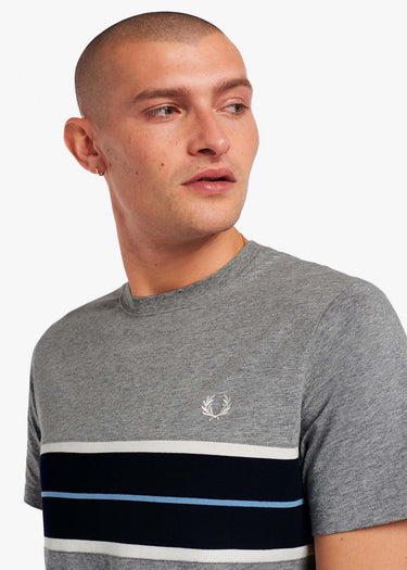 Fred Perry T-shirts Tramline panel t-shirt - steel marl