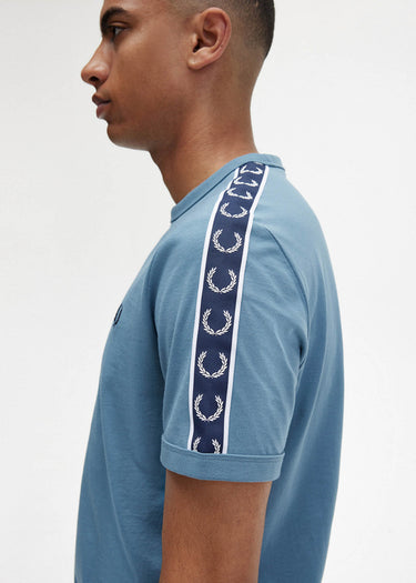 Fred Perry T-shirts Contrast tape ringer t-shirt - ash blue navy