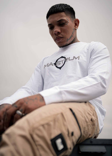 MA.Strum Longsleeve Tees LS logo print tee - optic white