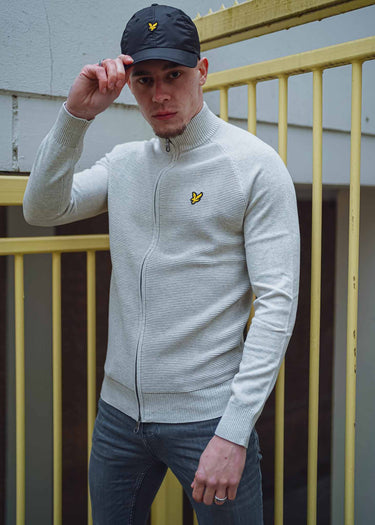 Lyle & Scott Vesten Knitted zip through - light grey marl