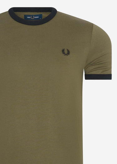 Fred Perry T-shirts Tonal tape ringer t-shirt - military green