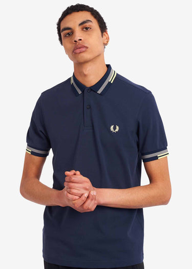 Fred Perry Polo's Abstract tipped polo shirt - dark airforce