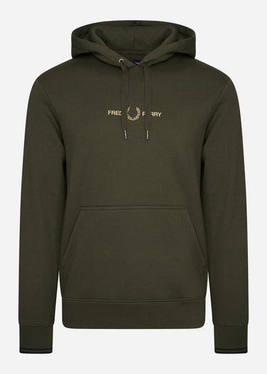 Fred Perry Vesten Graphic hooded sweatshirt - hunting green