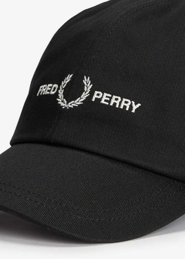 Fred Perry Petten Graphic branded twill cap - black