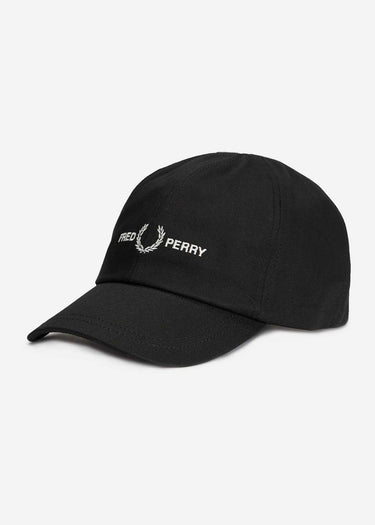 Fred Perry Petten Graphic branded twill cap - black