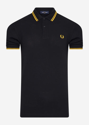 Fred Perry Polo's Twin tipped aw polo - black / new yellow