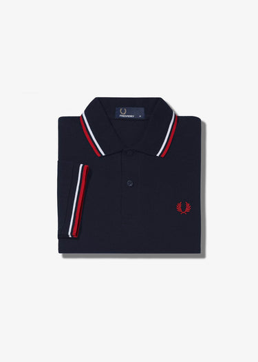 Fred Perry Polo's Twin tipped fred perry shirt - navy white red