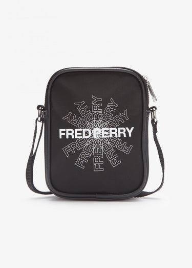 Fred Perry Tassen Graphic print mini side bag - black