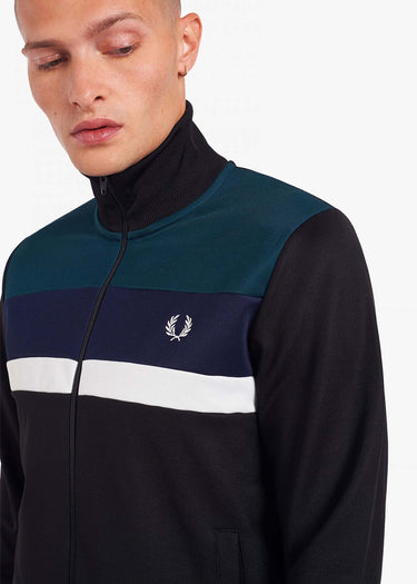 Fred Perry Vesten Colourblock track jacket - black