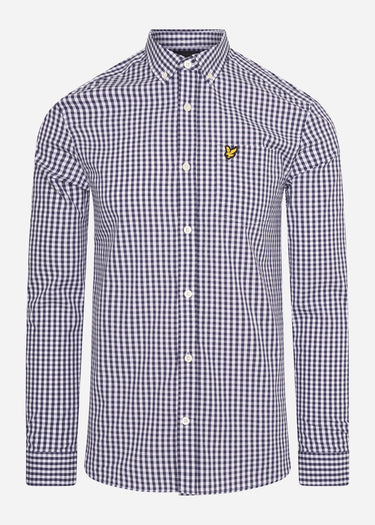Lyle & Scott Overhemden Slim fit gingham shirt - navy white