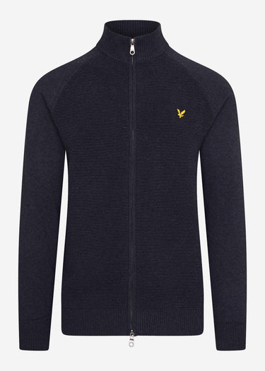 Lyle & Scott Vesten Knitted zip through - dark navy marl
