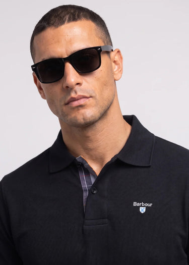 Barbour Poloshirts Barbour tartan pique tailored polo shirt - black modern
