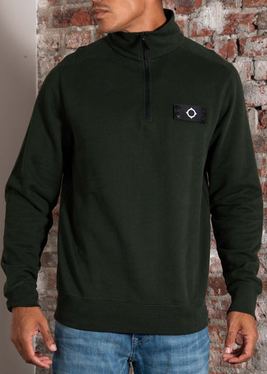 MA.Strum Truien Neo quarter zip sweat - oil slick