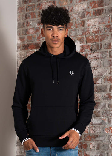 Fred Perry Hoodies Tipped hooded sweatshirt - black