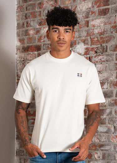 Aquascutum T-shirts Rubber patch t-shirt - old white