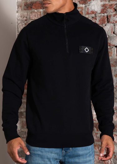MA.Strum Truien Neo quarter zip sweat - black