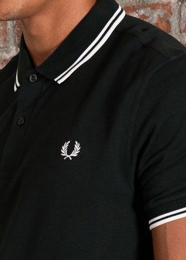 Fred Perry Polo's Twin tipped fred perry shirt - night green snow white snow white
