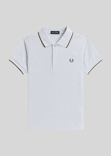 Fred Perry Polo's Twin tipped fred perry shirt - dusky blue ecru laurel wreath green