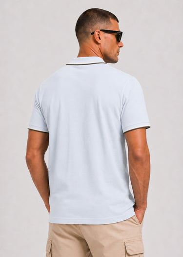 Fred Perry Polo's Twin tipped fred perry shirt - dusky blue ecru laurel wreath green