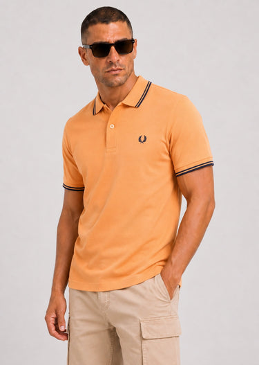 Fred Perry Polo's Twin tipped fred perry shirt - peach french navy french navy