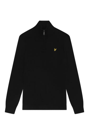 Lyle & Scott Truien Cotton merino quarter zip jumper - jet black