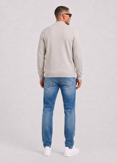 Lyle & Scott Vesten Relaxed cotton merino full zip jumper - cove