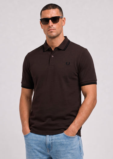 Fred Perry Poloshirts Twin tipped polo - rich brown black