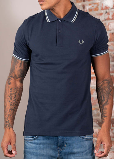 Fred Perry Polo's Twin tipped polo - dark airforce light ice bay leaf
