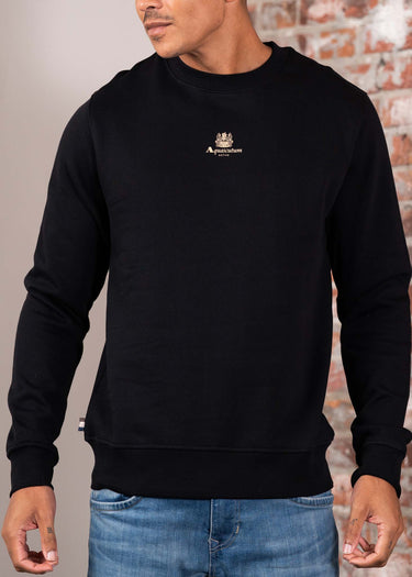 Aquascutum Truien Centered logo crewneck - black