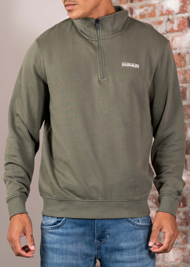 Napapijri Truien Small box quarter zip sweat - tea leaf