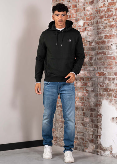 Fred Perry Hoodies Tipped hooded sweatshirt - night green snow white