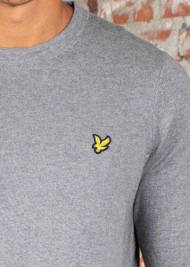 Lyle & Scott Truien Cotton merino crew neck jumper - mid grey marl