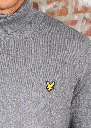 Lyle & Scott Truien Cotton merino turtleneck jumper - mid grey marl