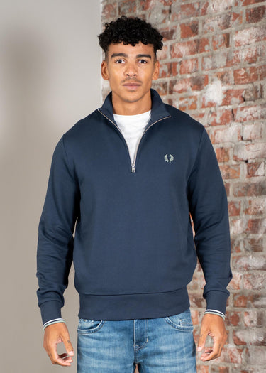 Fred Perry Truien Half zip sweatshirt - dark airforce light ice bayleaf