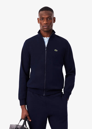 Lacoste Truien Brushed fleece zip through sweater - Navy