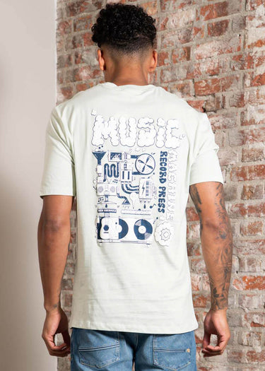 Ben Sherman T-shirts Music machine record press - light green